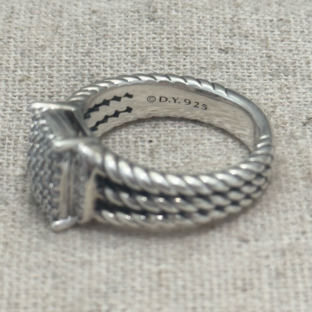David Yurman .925 Diamond Petite Wheaton Ring - Picture 7 of 11